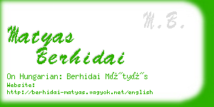 matyas berhidai business card